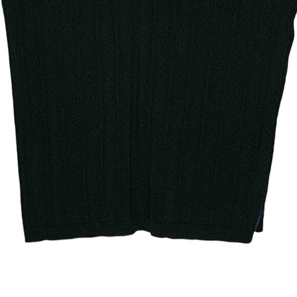 Hope & Henry L NEW Women Flutter Sleeve Sweater Top Black Pointelle - Picture 6 of 9